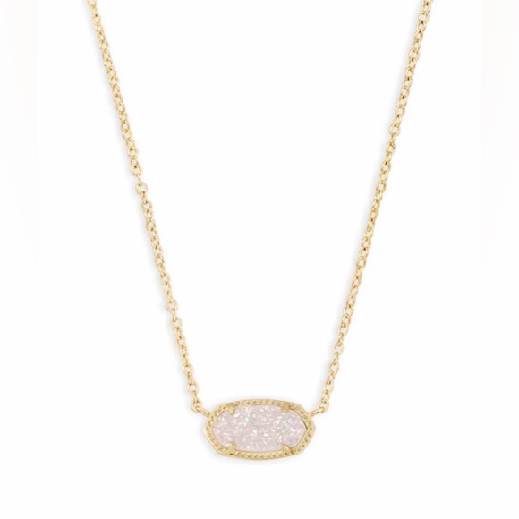 Kendra Scott Jewelry - Kendra Scott Elisa Gold Pendant Necklace in Iridescent Drusy EUC